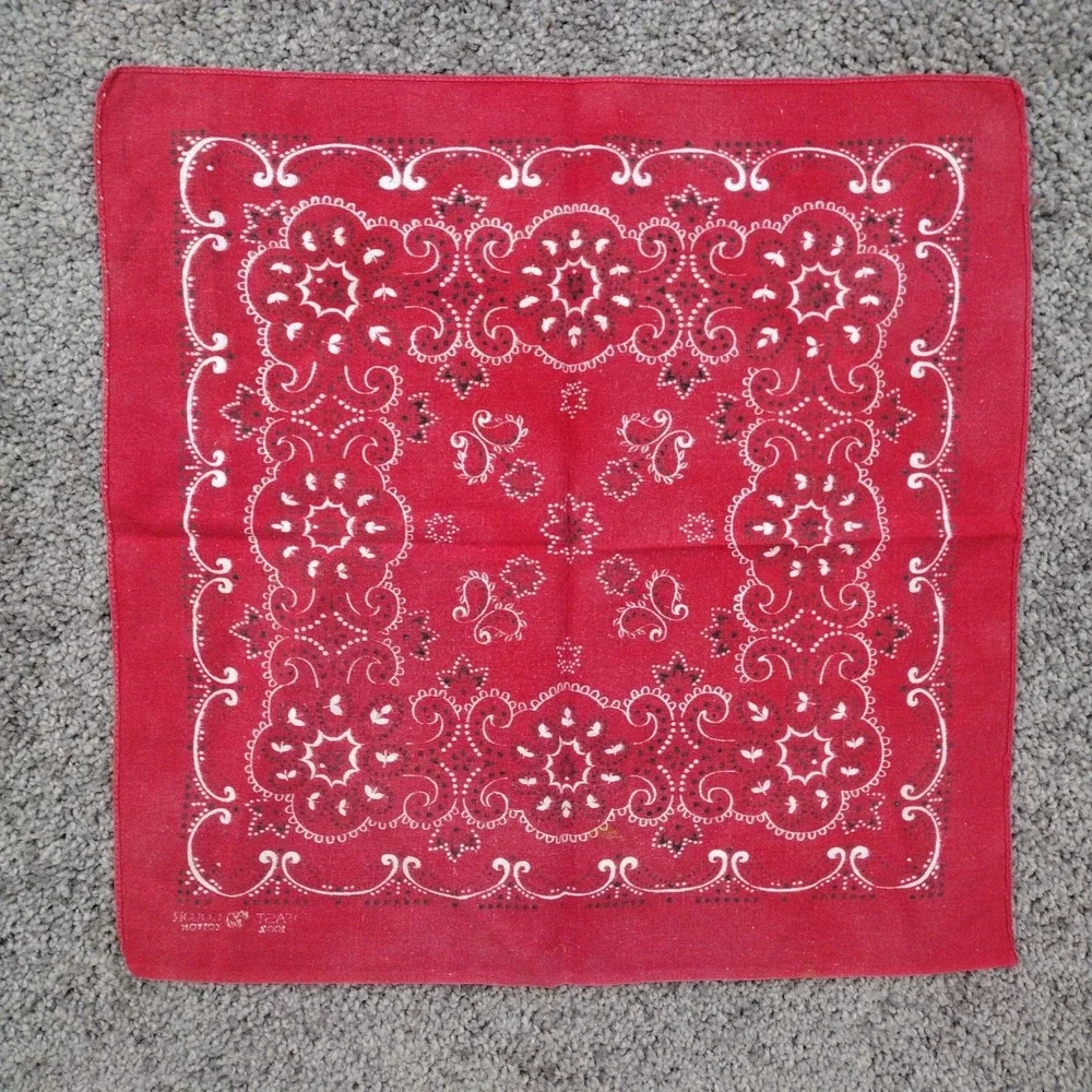 Vtg 50s 60s Elephant Trunk Up Bandana Indigo Red Selvedge Cotton Workwear #1841